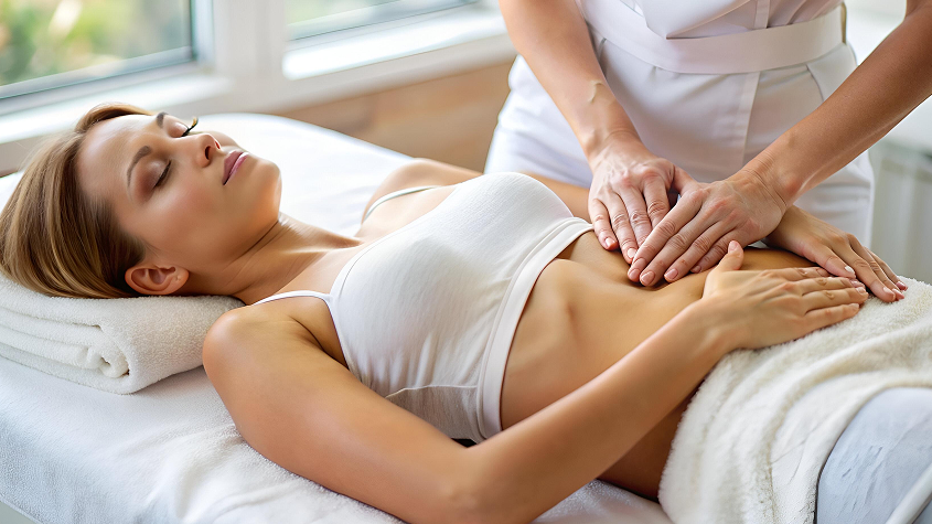 Массаж живота для облегчения боли при месячных